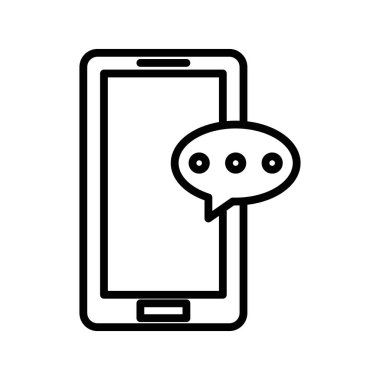 İleti telefonu simgesi doğrusal logo işareti web için siyah beyaz olarak belirlendi