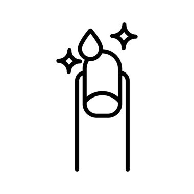 Çivi bakım simgesi doğrusal logo işareti web için siyah ve beyaz olarak belirlendi