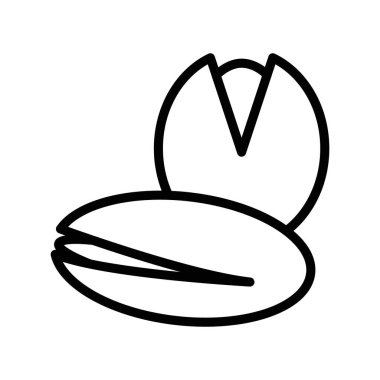 Antep fıstığı simgesi doğrusal logo işareti web için siyah beyaz olarak belirlendi