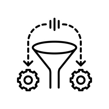 arıtma simgesi doğrusal logo işareti web için siyah-beyaz koleksiyonu olarak ayarlandı