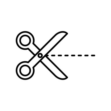 Makas makas kesme simgesi doğrusal logo işareti koleksiyonu web için siyah ve beyaz olarak ayarlandı