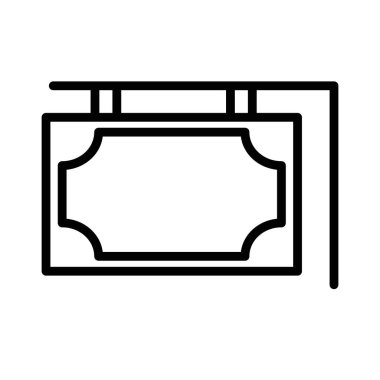 imzalama panosu simgesi doğrusal logo işareti web için siyah ve beyaz olarak belirlendi