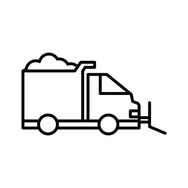 Kar küreme simgesi doğrusal logo işareti web için siyah ve beyaz koleksiyonu