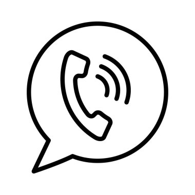 Telefon arama simgesi doğrusal logo işareti web için siyah-beyaz koleksiyonu