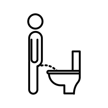 Tuvalet idrarı simge doğrusal logo işareti koleksiyonu web için siyah beyaz olarak ayarlandı