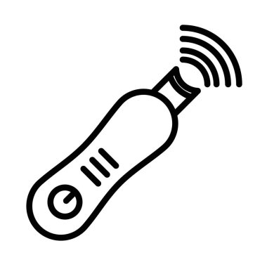 Ultrasonik yüz temizleme simgesi doğrusal logo işareti web için siyah beyaz olarak ayarlandı