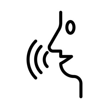 Ses tanıma simgesi doğrusal logo işareti web için siyah ve beyaz olarak belirlendi