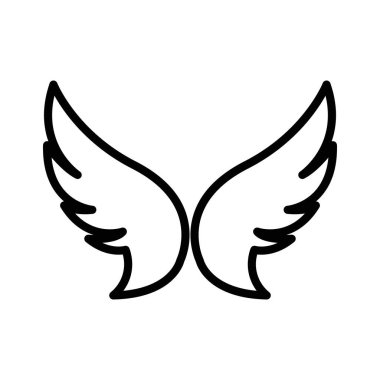 Kanat simgesi doğrusal logo işareti web için siyah ve beyaz olarak koleksiyon