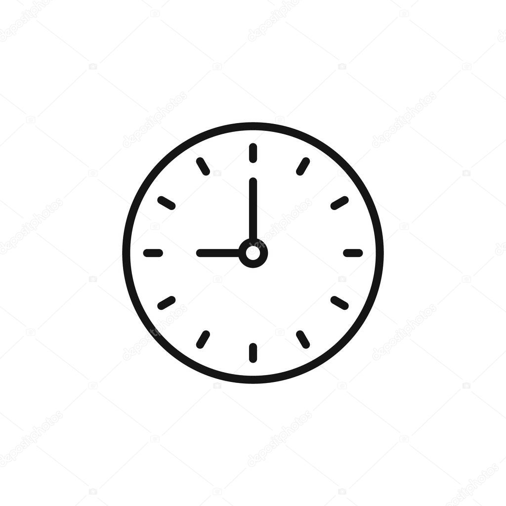Clock time icon outline collection or set in black and white