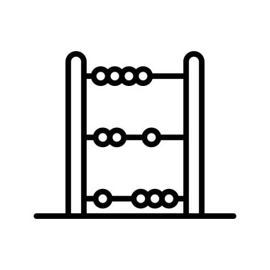 Abaküs simgesi doğrusal logo işareti web için siyah beyaz olarak belirlendi