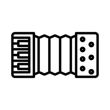 Akordeon simgesi doğrusal logo işareti web için siyah beyaz olarak belirlendi