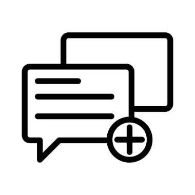 Web için siyah ve beyaz olarak sohbet simgesi doğrusal logo işareti koleksiyonu ekle