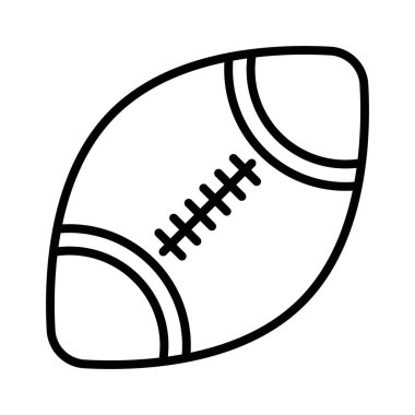 Amerikan Rugby topu simgesi doğrusal logo işareti web için siyah beyaz olarak belirlendi