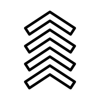 Ok simgesi simgesi doğrusal logo işaretleri web için siyah ve beyaz olarak belirlendi