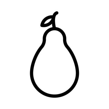 Avokado simgesi doğrusal logo işaretleri web için siyah beyaz olarak belirlendi