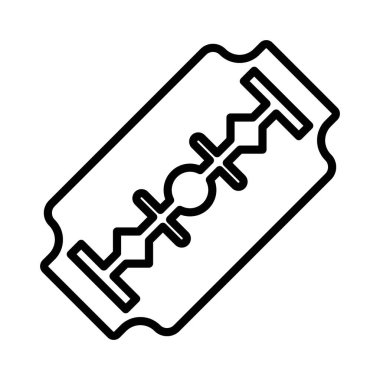 Blade jilet simgesi doğrusal logo işareti web için siyah beyaz olarak belirlendi