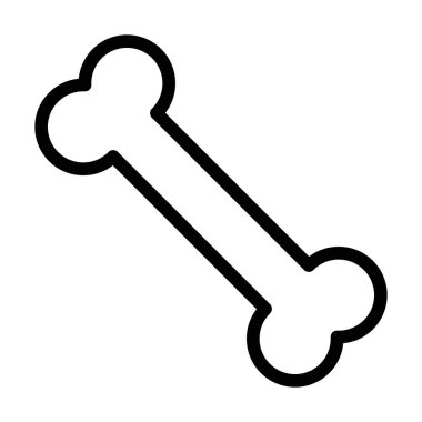 Kemik simgesi doğrusal logo işareti web için siyah beyaz olarak belirlendi