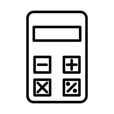 Web için siyah ve beyaz olarak hesap makinesi simgesi doğrusal logo işareti koleksiyonu