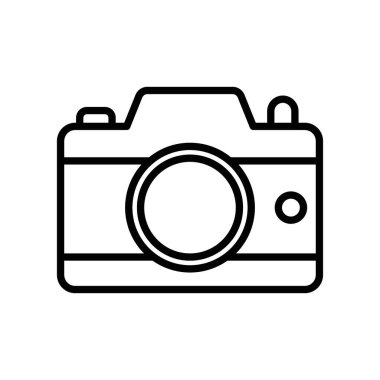 Kamera simgesi doğrusal logo işareti web için siyah-beyaz koleksiyonu