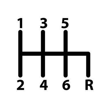 Araç manuel kaydırma simgesi doğrusal logo işareti web için siyah ve beyaz olarak ayarlandı