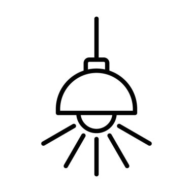 tavan spotları simgesi doğrusal logo işareti web için siyah beyaz koleksiyon olarak ayarlandı