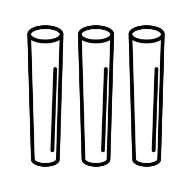 Tebeşir simgesi doğrusal logo işaretleri web için siyah beyaz olarak belirlendi