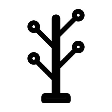 Coat Stand Simgesi doğrusal logo işareti web için siyah ve beyaz koleksiyonu