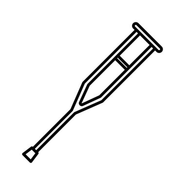 Koltuk değnekleri simgesi doğrusal logo işareti web için siyah beyaz olarak belirlendi