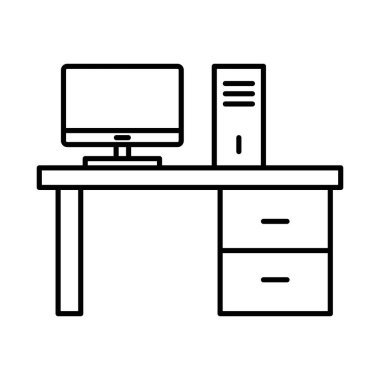 masa simgesi doğrusal logo işareti web için siyah ve beyaz olarak koleksiyon