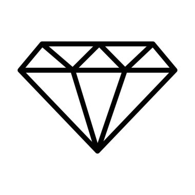 Elmas simgesi doğrusal logo işareti web için siyah beyaz olarak belirlendi