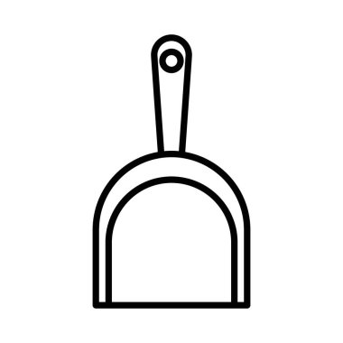 Faraş simgesi doğrusal logo işareti web için siyah ve beyaz olarak belirlendi