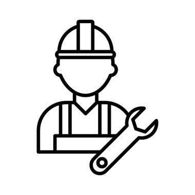 Web için siyah-beyaz mühendislik servis simgesi doğrusal logo işareti koleksiyonu