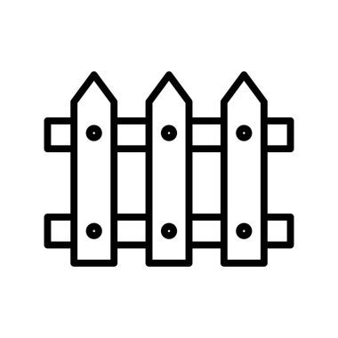 çit simgesi doğrusal logo işareti web için siyah ve beyaz olarak koleksiyon