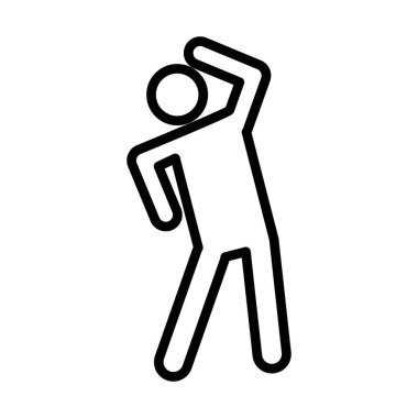 Fitness egzersiz simgesi doğrusal logo işareti web için siyah ve beyaz olarak belirlendi