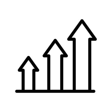 büyüyen ok çubukları doğrusal logo işareti web için siyah beyaz koleksiyon olarak ayarlandı