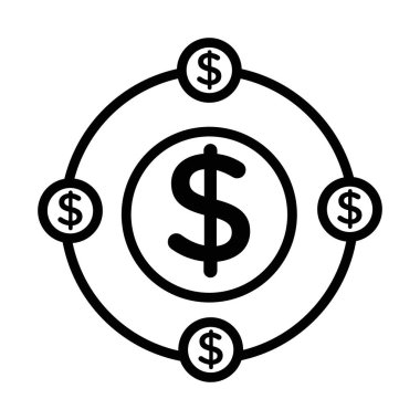 hedge fon simgesi doğrusal logo işareti web için siyah beyaz olarak belirlendi