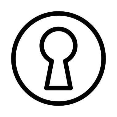 anahtar deliği simgesi doğrusal logo işareti web için siyah ve beyaz koleksiyonu