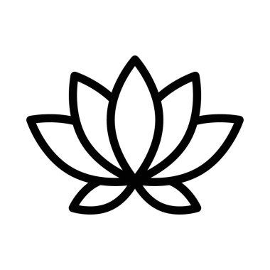 Lotus Simgesi doğrusal logo işareti web için siyah ve beyaz koleksiyonu