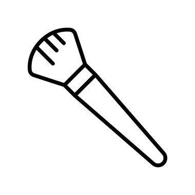 makyaj fırçası simgesi doğrusal logo işareti web için siyah-beyaz koleksiyonu