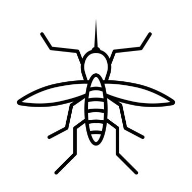 Sıtma simgesi doğrusal logo işareti web için siyah ve beyaz olarak toplandı