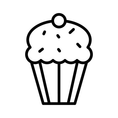 Kek Simgesi doğrusal logo işareti web için siyah beyaz olarak belirlendi