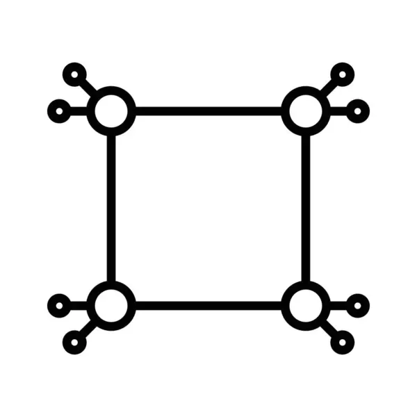 stock vector Cyclobutane molecular formula icon linear logo mark set collection in black and white for web