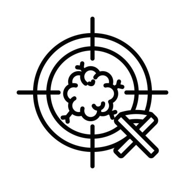 Onkoloji bölümü simgesi doğrusal logo işaretleri web için siyah beyaz olarak belirlendi