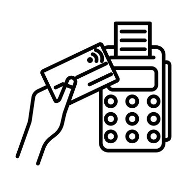 Ödeme terminali doğrusal logo işareti web için siyah-beyaz koleksiyonu