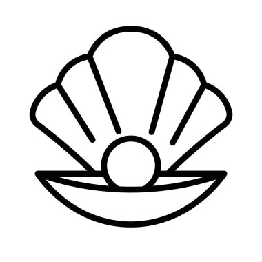 İnci simgesi doğrusal logo işareti web için siyah ve beyaz olarak koleksiyon