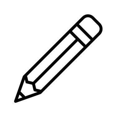 Kalem simgesi doğrusal logo işareti web için siyah beyaz olarak belirlendi