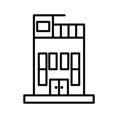 Çatı katı simgesi doğrusal logo işareti web için siyah beyaz olarak belirlendi