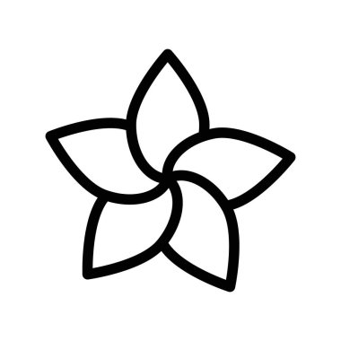 plumeria simgesi doğrusal logo işareti web için siyah beyaz olarak belirlendi