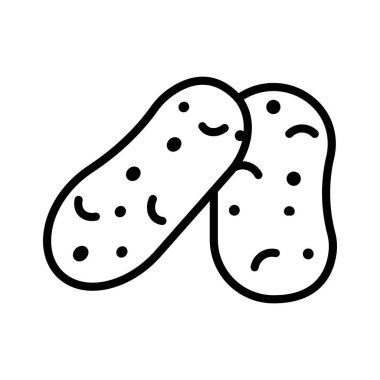 Patates simgesi doğrusal logo işareti web için siyah beyaz olarak belirlendi