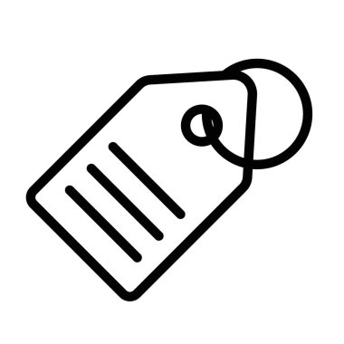 Fiyat etiketi doğrusal logo işareti web için siyah beyaz olarak belirlendi